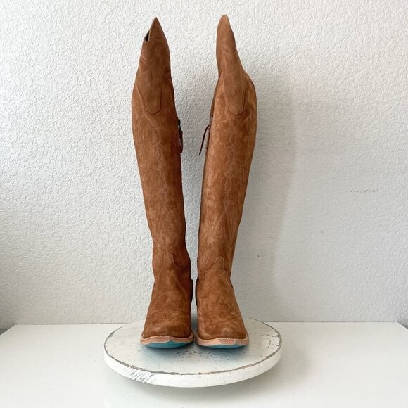 Lane LEXINGTON Over the Knee Womens Cowboy Boots 7.5 Brown Western Cowgirl Tall - Picture 5 of 11